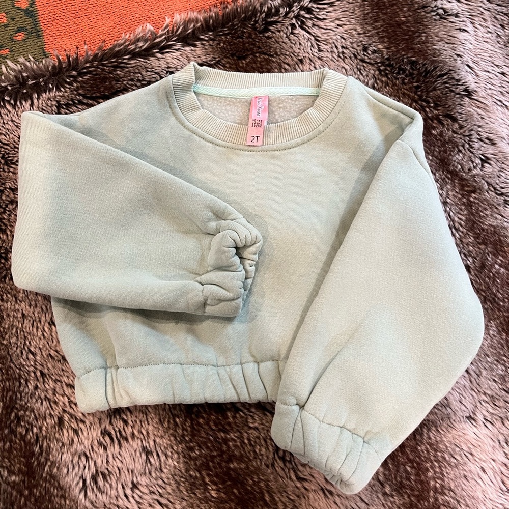 Bonnie Bianca || Girls Puff Crop Sweatshirt